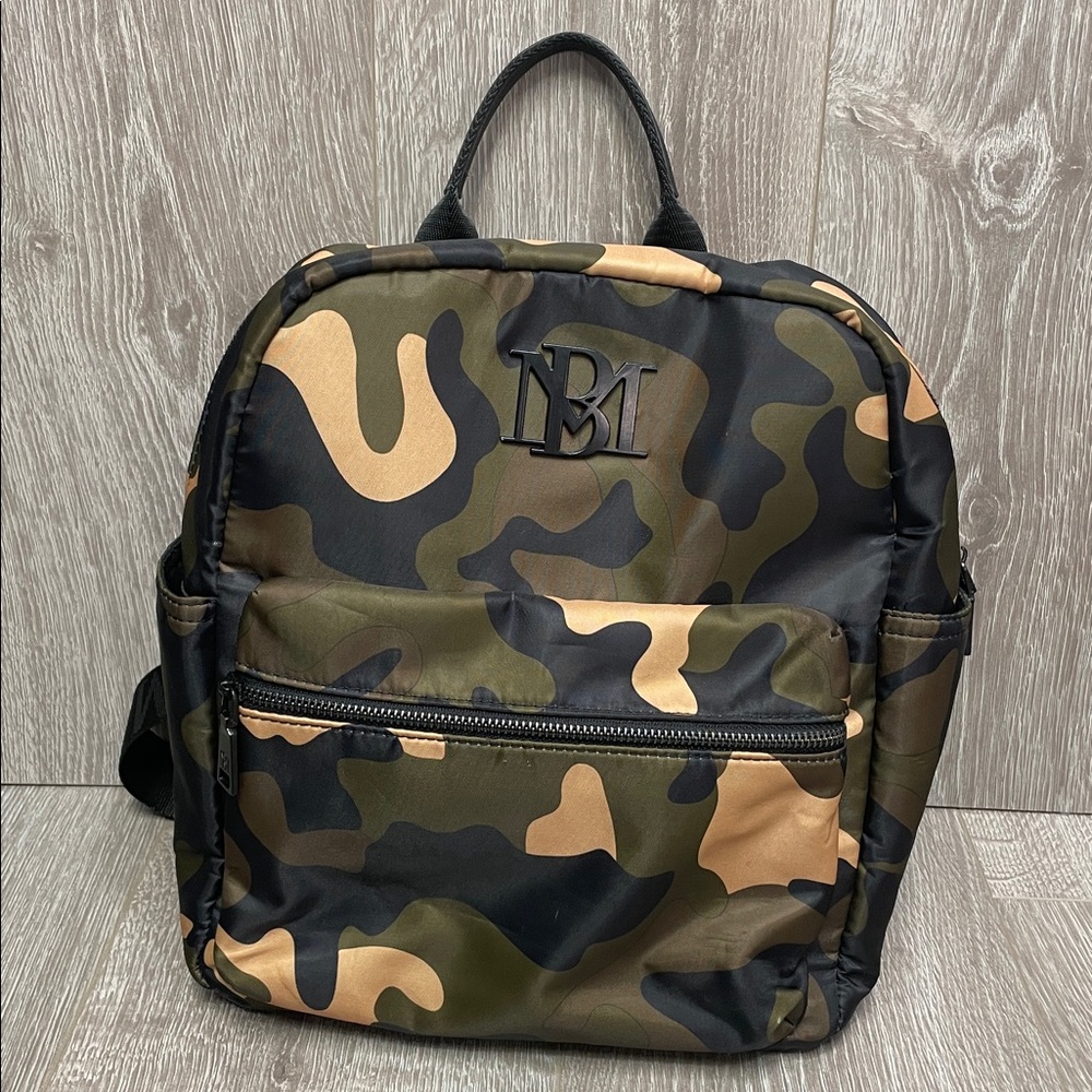 Badgley Mischka Camo Camouflage Laptop Backpack Khaki Green Brown Black